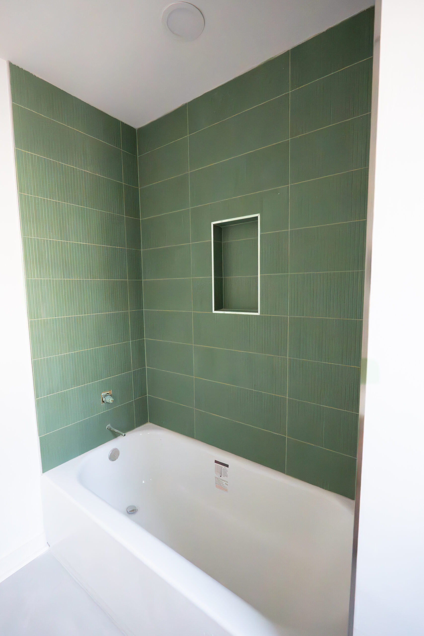 green bathroom tile